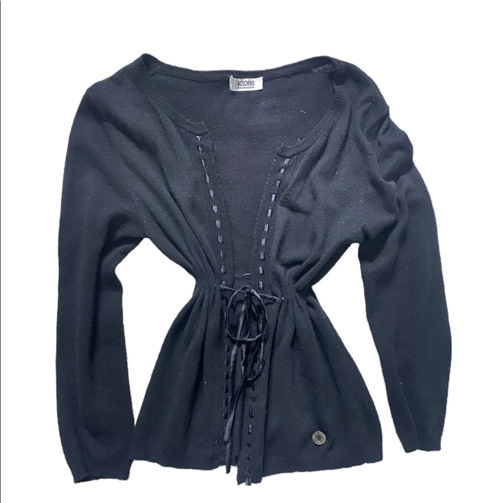 MOSCHINO CHEAP AND CHIC BLACK CARDIGAN MEDIUM